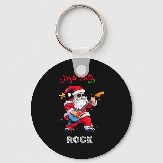 Jingle Bell And Rock Christmas Santa Rolling Playi Nyckelring (Framsida)