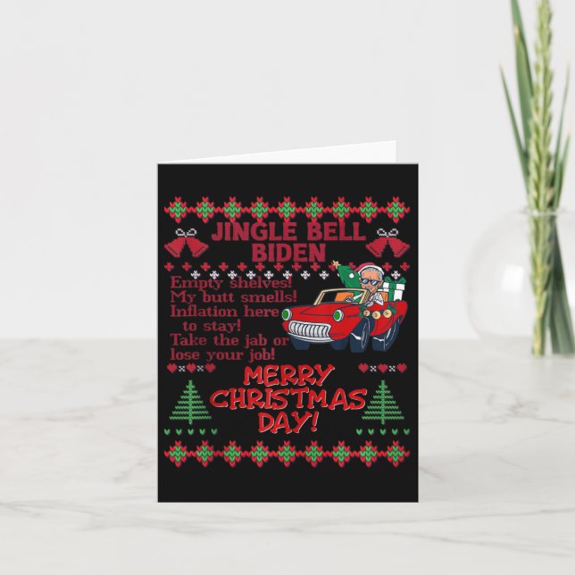 Jingle Bell Biden Julafton Santa Trump Ugly jul Kort (Framsida)