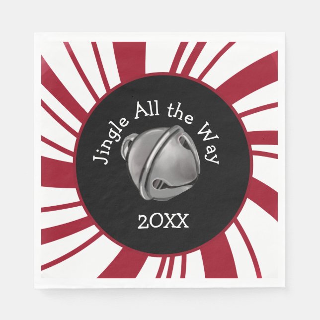 Jingle Bell Christmas Plates Pappersservett (Framsidan)