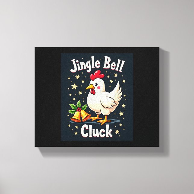 Jingle Bell Cluck Chicken Canvastryck (Framsida)