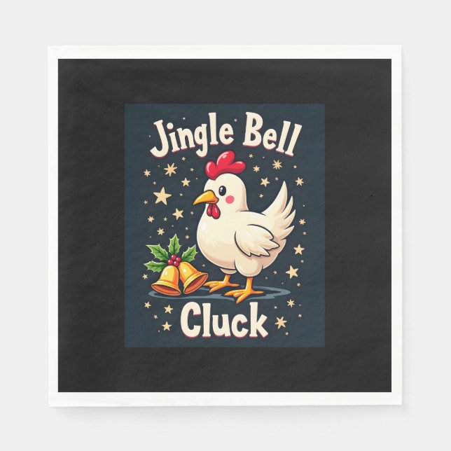 Jingle Bell Cluck Chicken Pappersservett (Framsidan)