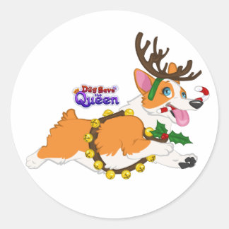 Jingle Bell Corgi- Stickers Runt Klistermärke