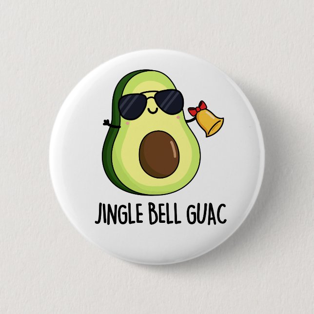 Jingle Bell Guac Funny Avocado jul Pun Knapp (Framsida)