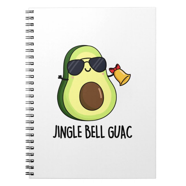 Jingle Bell Guac Funny Avocado Pun Anteckningsbok (Framsidan)