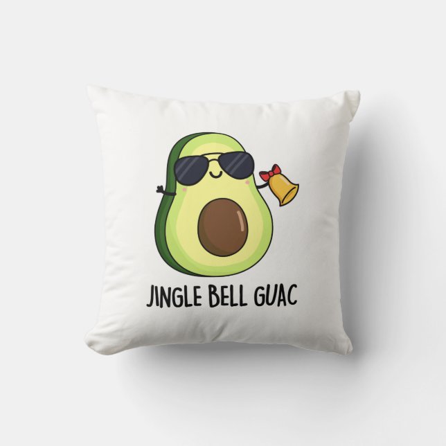 Jingle Bell Guac Funny Avocado Pun Kudde (Framsida)