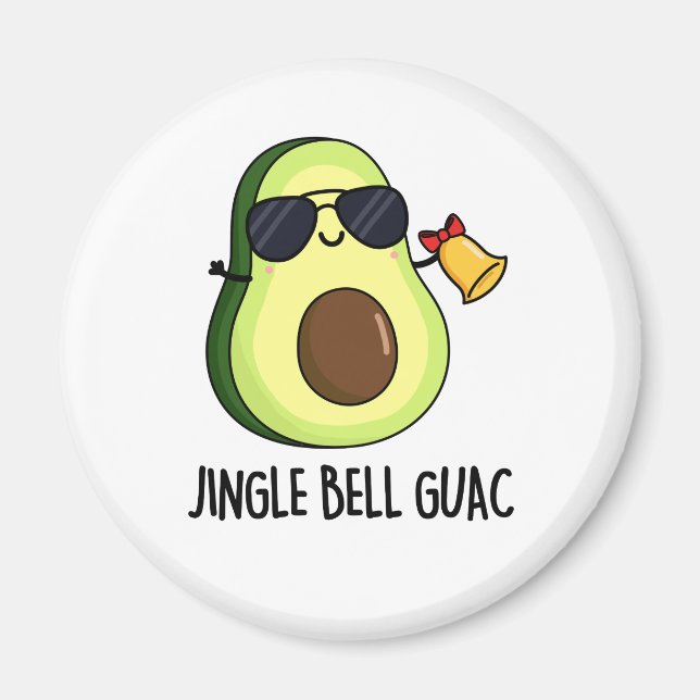 Jingle Bell Guac Funny Avocado Pun Magnet (Framsidan)