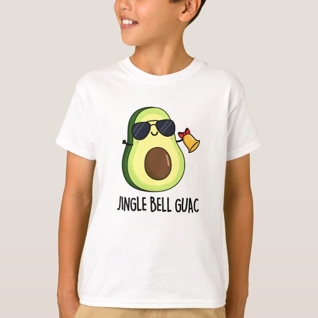 Jingle Bell Guac Funny Avocado Pun T Shirt (Framsida)