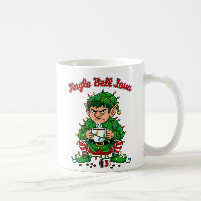 Jingle Bell Java Funny Elf Coffee Design Kaffemugg (Höger)