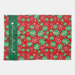 Jingle Bell jul Ornament Mönster Kökshandduk