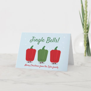 Jingle Bell Peppers Pun jul Helgkort