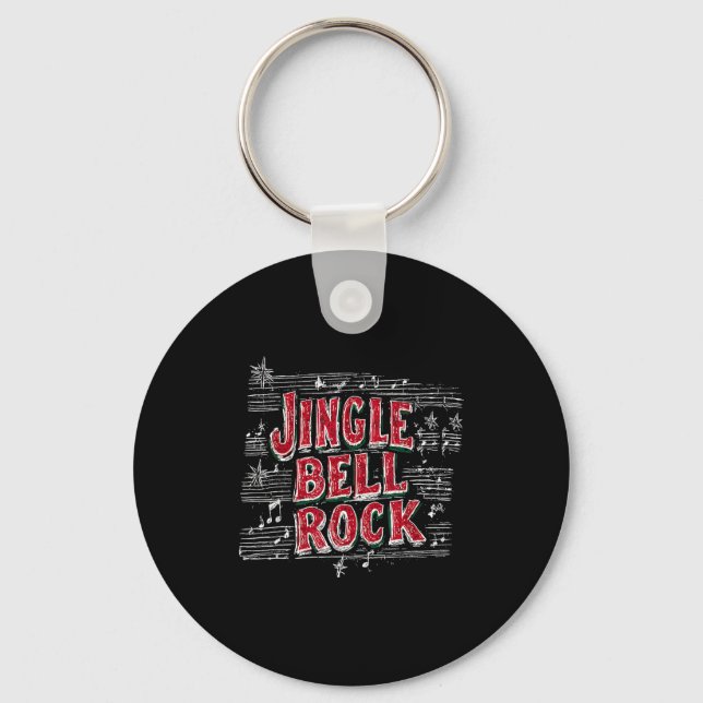 Jingle Bell Rock Christmas Music Band Xmas Party P Nyckelring (Framsida)