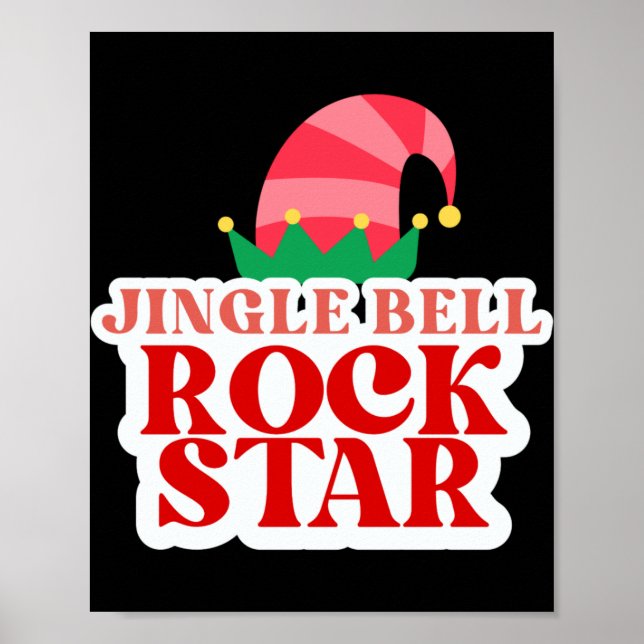 Jingle Bell Rock Star Black Christmas Toddler T Sh Poster (Framsidan)
