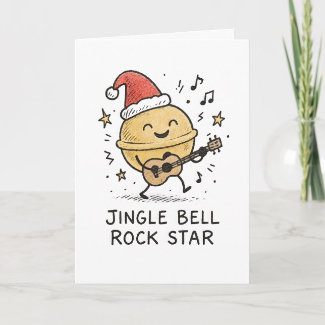 Jingle Bell Rock Star - Funny Christmas Card Helgkort (Framsida)