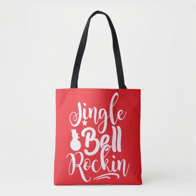 Jingle Bell Rockin Festive Red & White Tygkasse (Framsida)