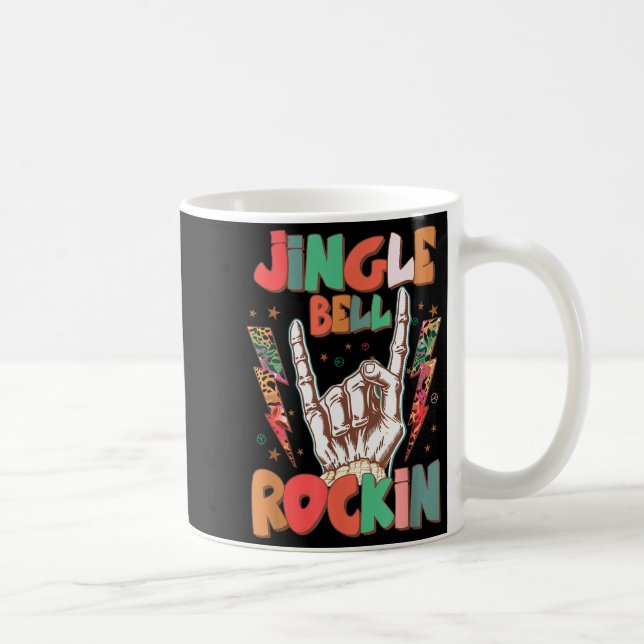 Jingle Bell Rockin Groovy Retro Christmas Xmas Ske Kaffemugg (Höger)