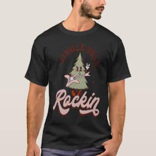 Jingle Bell Rockin Julafton Träd Groovy Retro Chri T Shirt