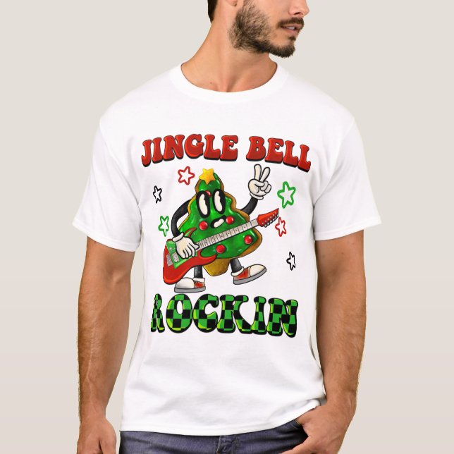 Jingle Bell Rockin Julgran Cookie T Shirt (Framsida)