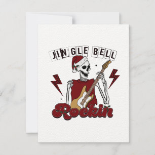 Jingle Bell Rockin' on Skeleton Guitar Player Anteckningskort