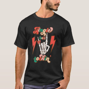 Jingle Bell Rockin Skeleton Groovy Family Santa Ch T Shirt
