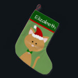 Jingle Bell Santa Orange Kattunge Liten Julstrumpa<br><div class="desc">Skapa en personlig för katt eller kattlover. Den här designen består av en söt orange katt som bär en julhatt och en jingle-klocka i julklapp färg med möjlighet att anpassa sig efter dina behov. Ursprunglig design av Night Uggla Menagerie,  2018.</div>