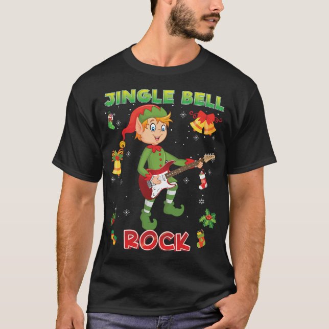 Jingle Bell Sten Rockin'jul Elf Pay Gui T Shirt (Framsida)