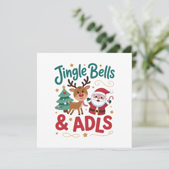 Jingle Bells ADLS Arbetsterapi OT Ren Julkort (Stående Fram)