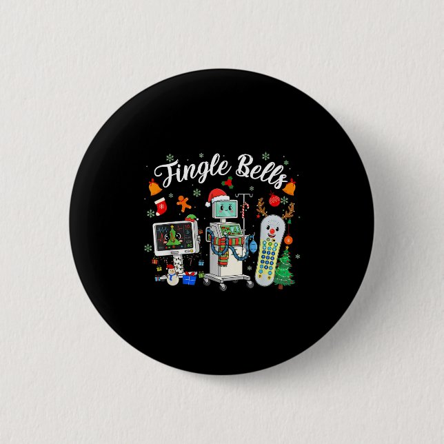 Jingle Bells Er Nurse Funny Christmas Tech Nursing Knapp (Framsida)