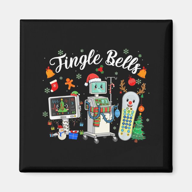 Jingle Bells Er Nurse Funny Christmas Tech Nursing Magnet (Framsidan)