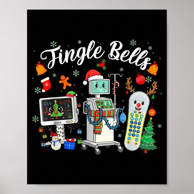 Jingle Bells Er Nurse Funny Christmas Tech Nursing Poster (Framsidan)