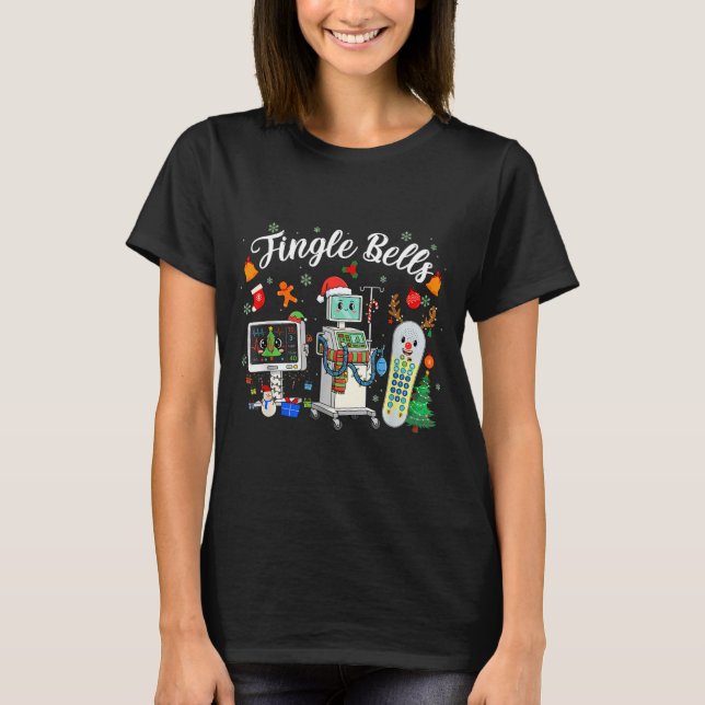 Jingle Bells Er Nurse Funny Christmas Tech Nursing T Shirt (Framsida)