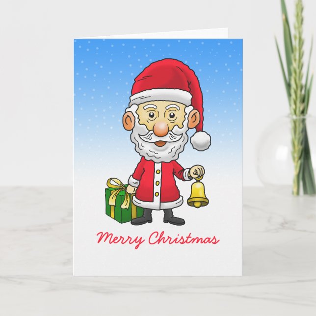 Jingle Bells med Santa-foto julkort Helgkort (Framsida)