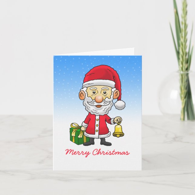 Jingle Bells med Santa julkort Kort (Framsida)