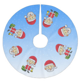 Jingle Bells med tomte Julgransmatta Borstad Polyester