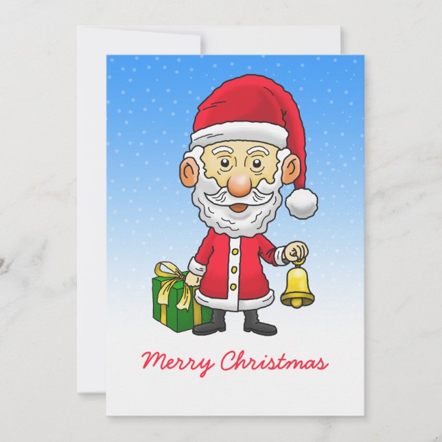 Jingle Bells med tomte Platt julkort (Framsida)