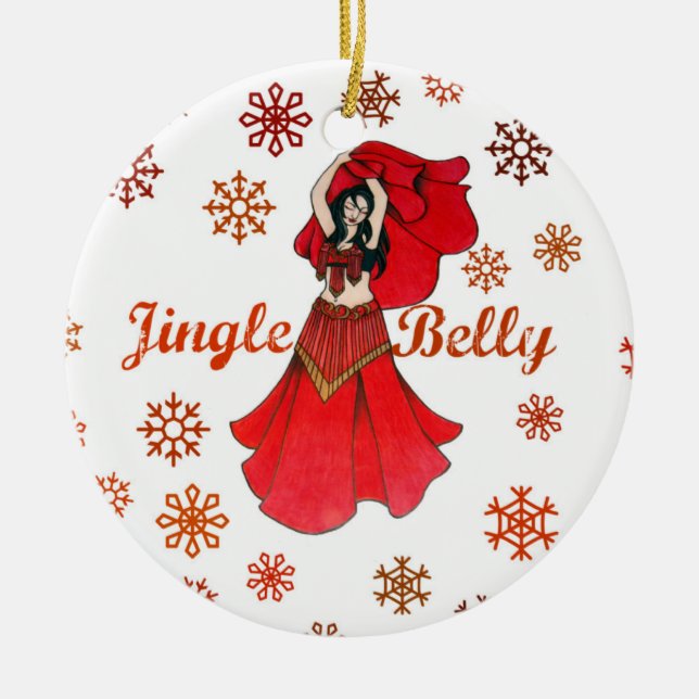 Jingle Belly Dancer jul Julgransprydnad Keramik (Framsidan)