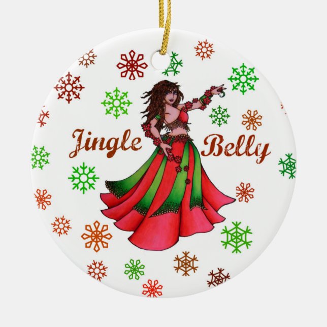 Jingle Belly Dancer Julgransprydnad Keramik (Framsidan)