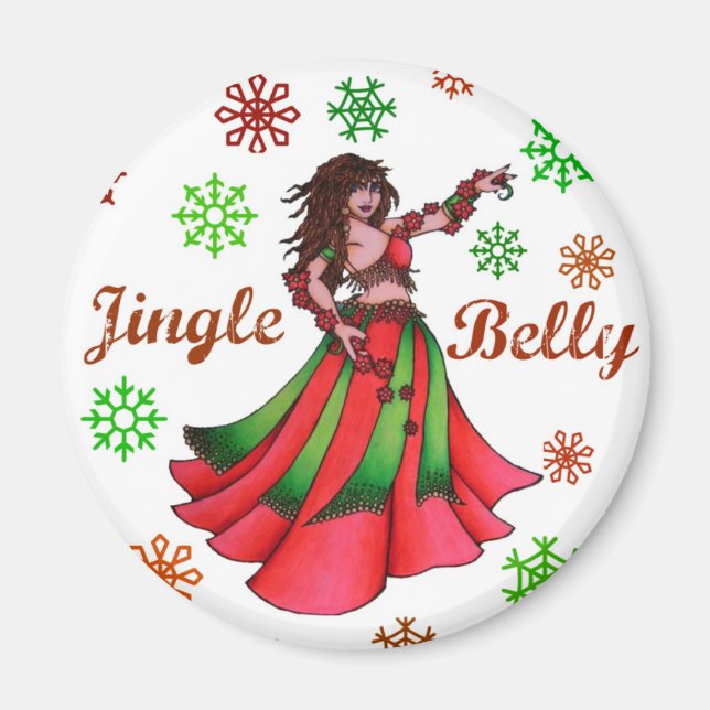 Jingle Belly Dancer Original Art Magnet (Framsidan)