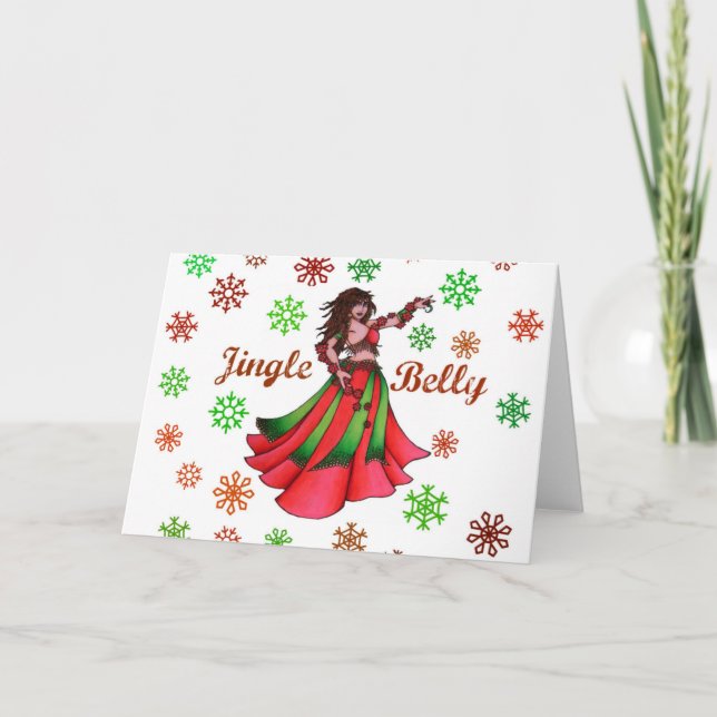 Jingle Belly Helgdag Card Helgkort (Framsida)