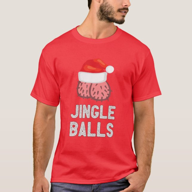 Jingle Bollar Funny jultomte Julfest T Shirt (Framsida)