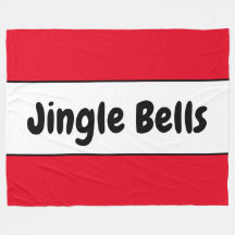 JINGLE BOLLAR Retro Text Bright Red White Rand
