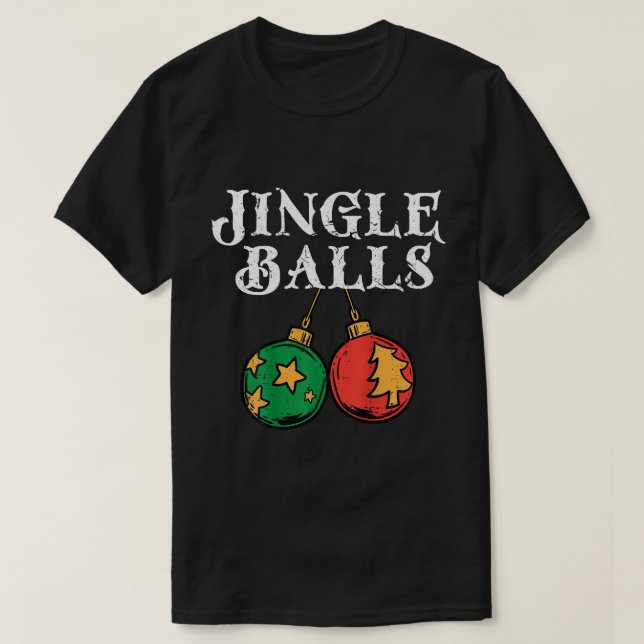 Jingle Bollar Tinsel Funny Matching Couple Ret T Shirt (Design framsida)