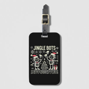 Jingle Bots Festive Helgdag Robots med Santa Hats Bagagebricka