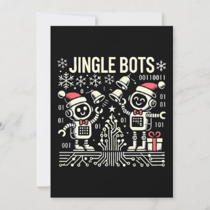 Jingle Bots Festive Helgdag Robots med Santa Hats Inbjudningar