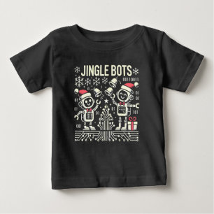 Jingle Bots Festive Helgdag Robots med Santa Hats T Shirt