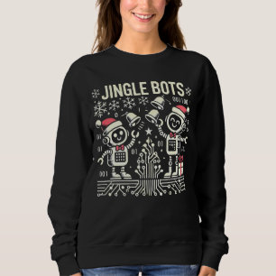 Jingle Bots Festive Helgdag Robots med Santa Hats T Shirt