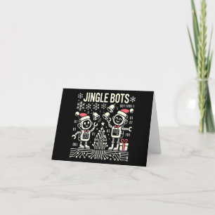 Jingle Bots Festive Helgdag Robots med Santa Hats Tack Kort
