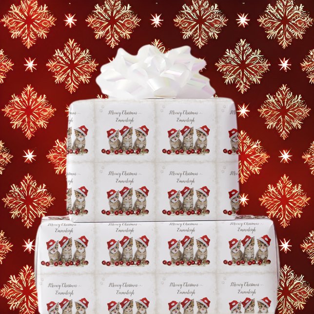 Jingle Cats Meowy God Jul Personlig Presentpapper (Skapare uppladdad)