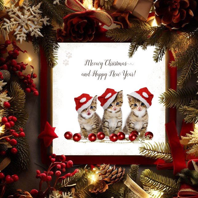 Jingle Cats Meowy Jul Personlig Julkort (Skapare uppladdad)
