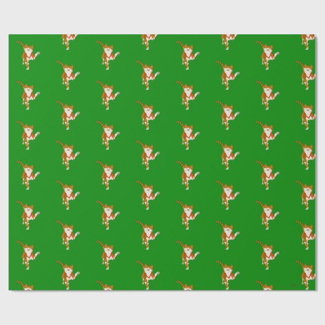 Jingle Claws Cat Holiday Wrapping Paper Presentpapper (Platt)