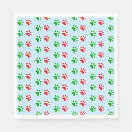 Jingle Claws Holiday Pawprint Barnkalasparty för b Pappersservett